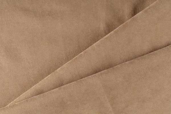 Tirai Beige Kanvas Kain Dilipat Dalam Lipatan Secara Diagonal — Stok Foto