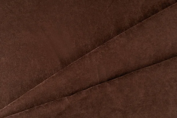 Curtain Fabric Canvas Dark Brown Folded Folds Diagonally — Stock Photo, Image