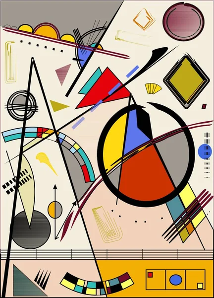 Abstract Light Background Inspired Painter Kandinsky - Stok Vektor