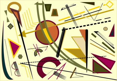 soyut renkli arkaplan, koyu kahverengi üzerinde süslü geometrik şekiller