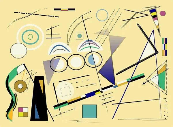 Ressam Kandinsky 'den esinlenerek soyut bej arkaplan