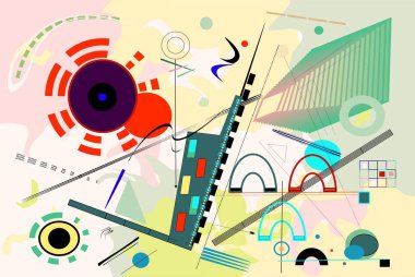 Ressam Kandinsky 'den esinlenerek soyut renkli bir arkaplan