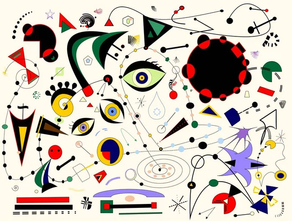 Ressam Miro 'dan esinlenerek soyut beyaz arkaplan
