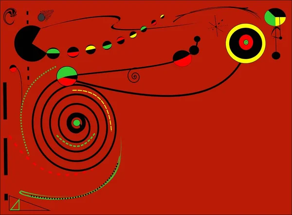 Abstract Red Background Miro Style Whit Empti Space - Stok Vektor