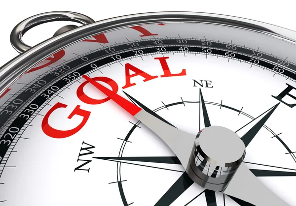 Goal red word on conceptual compass — Stock Photo, Image