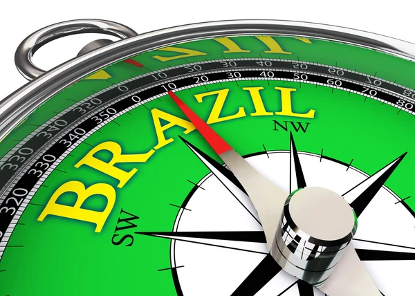 Brújula brasileña en verde y amarillo —  Fotos de Stock