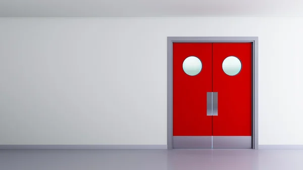 Piros dupla ajtó belső tér — Stock Fotó