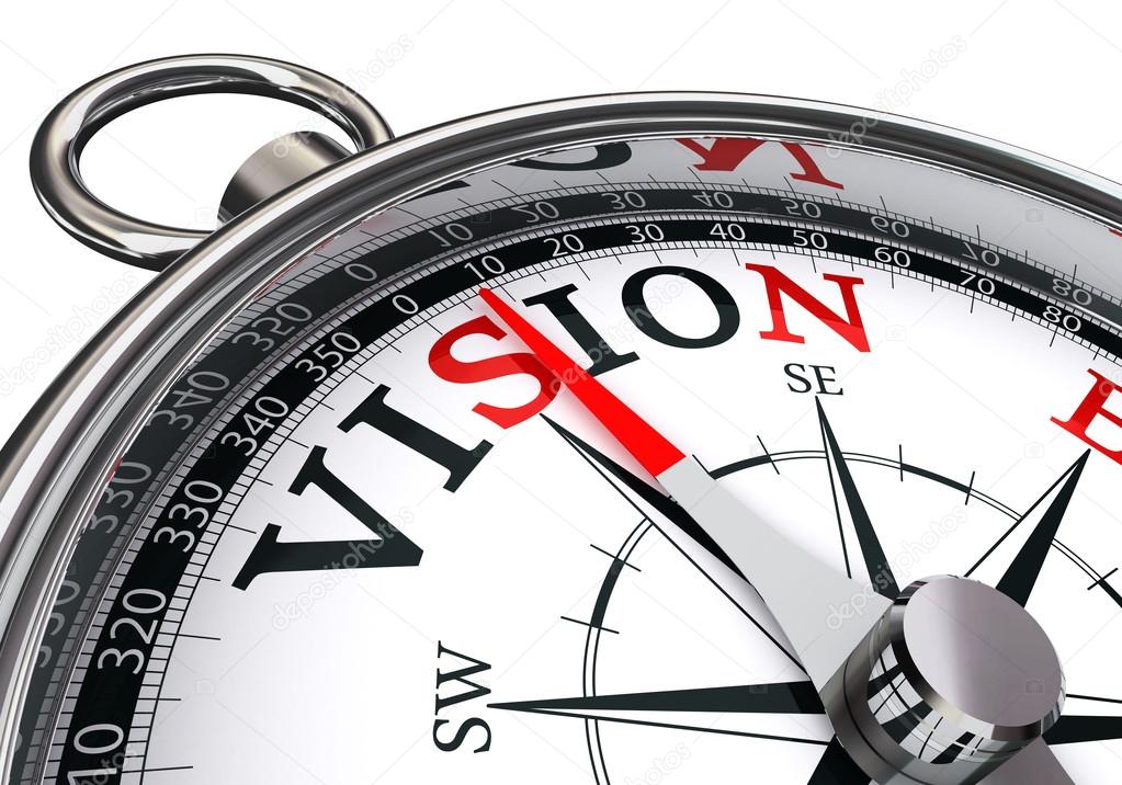 vision word on concept compass