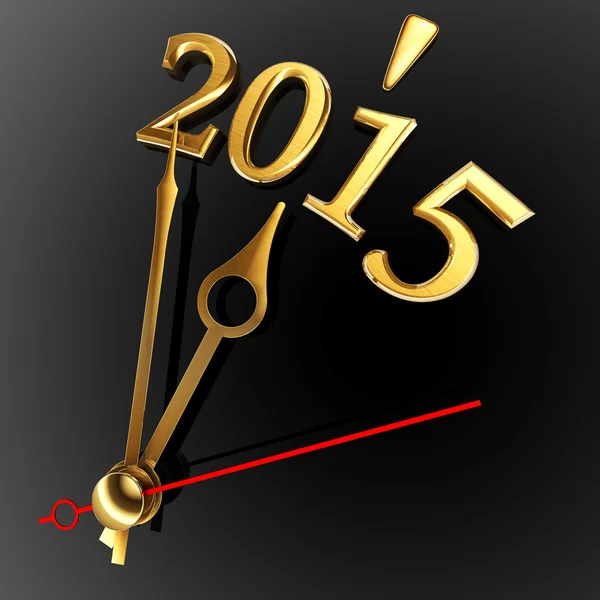 Neues Jahr 2015 und goldene Uhr — Stockfoto