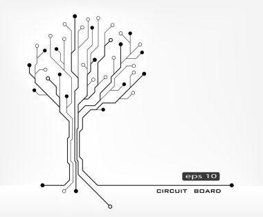 tree abstract shape circuit board