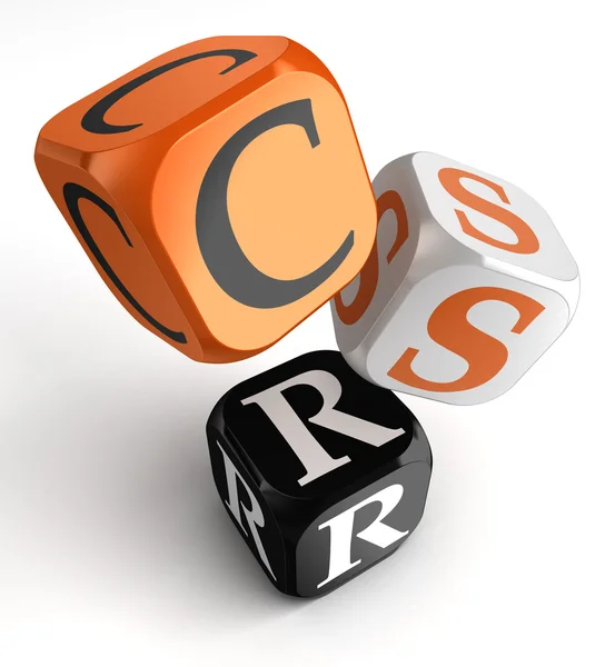 Csr acronimo di corporate social responsibility orange black dic — Foto Stock