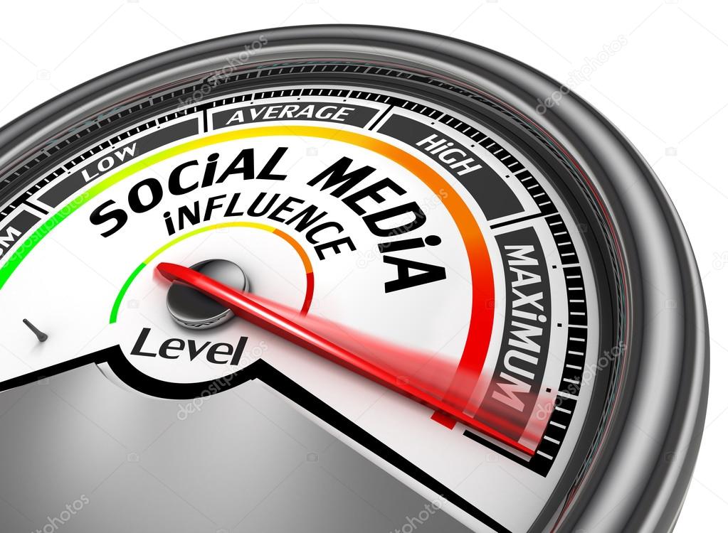 Social media influence level to maximum conceptual meter