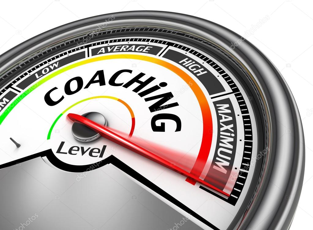 Coaching level conceptual meter indicate maximum