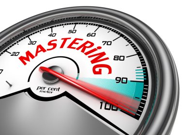 Mastering to hundred per cent conceptual meter clipart
