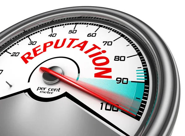 Reputation conceptual meter indicate hundred per cent — Stock Photo, Image