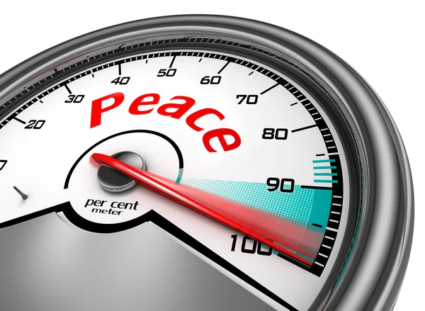 Peace level conceptual meter indicate hundred per cent — Stock Photo, Image