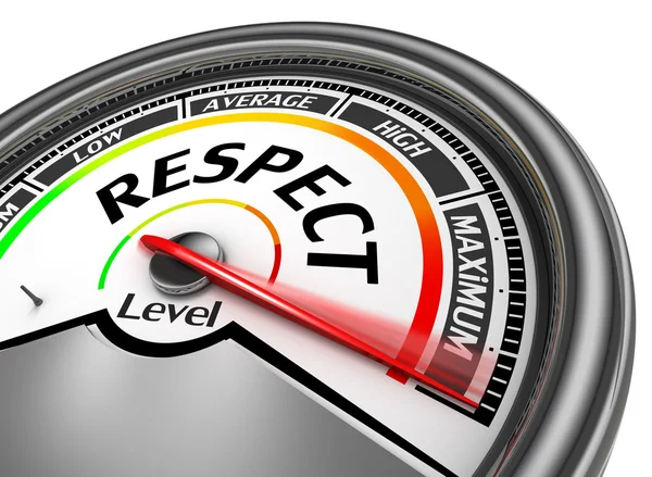 Respect level conceptual meter indicate maximum — Stock Photo, Image