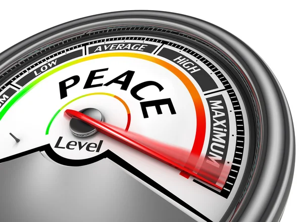 Peace level conceptual meter indicate maximum — Stock Photo, Image