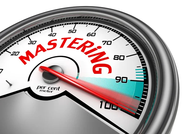 Yüz yüzde kavramsal metre mastering — Stok fotoğraf