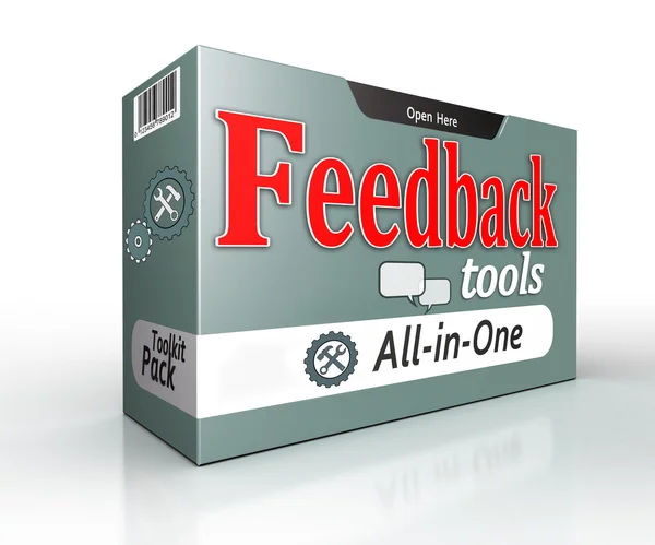 Feedback tools pack all-in-een concept op witte achtergrond — Stockfoto