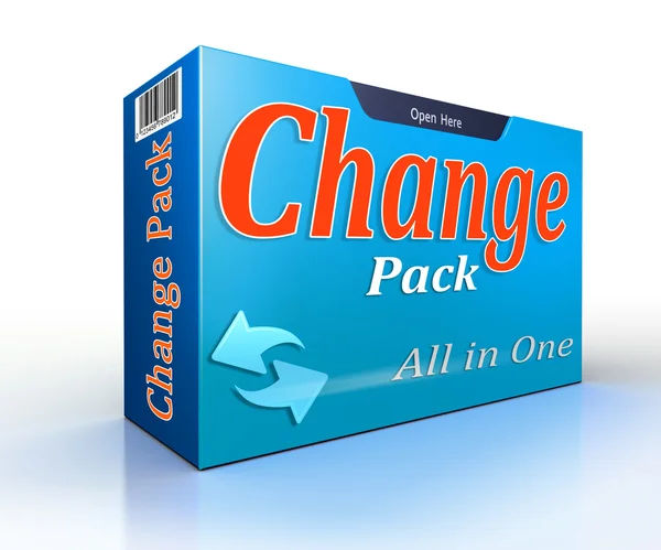 Pacote de mudança pacote conceitual oferta — Fotografia de Stock