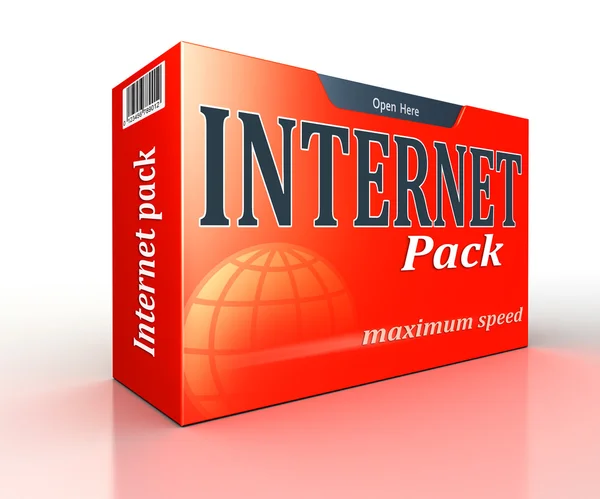 Rode pack product internetadvertentie — Stockfoto