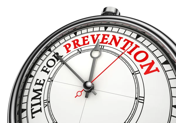 Time for prevention concept clock — Stock Photo, Image