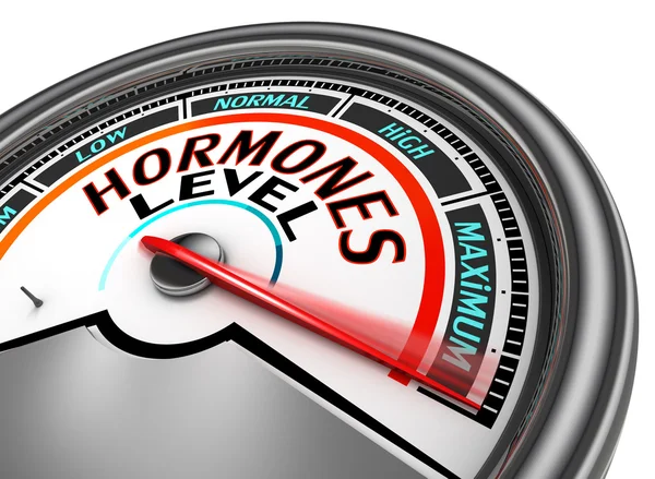 Концептуальный метр уровня гормонов — стоковое фото