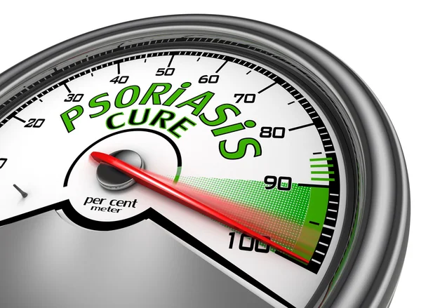 Psoriasis cure conceptual meter indicate maximum — Stock Photo, Image