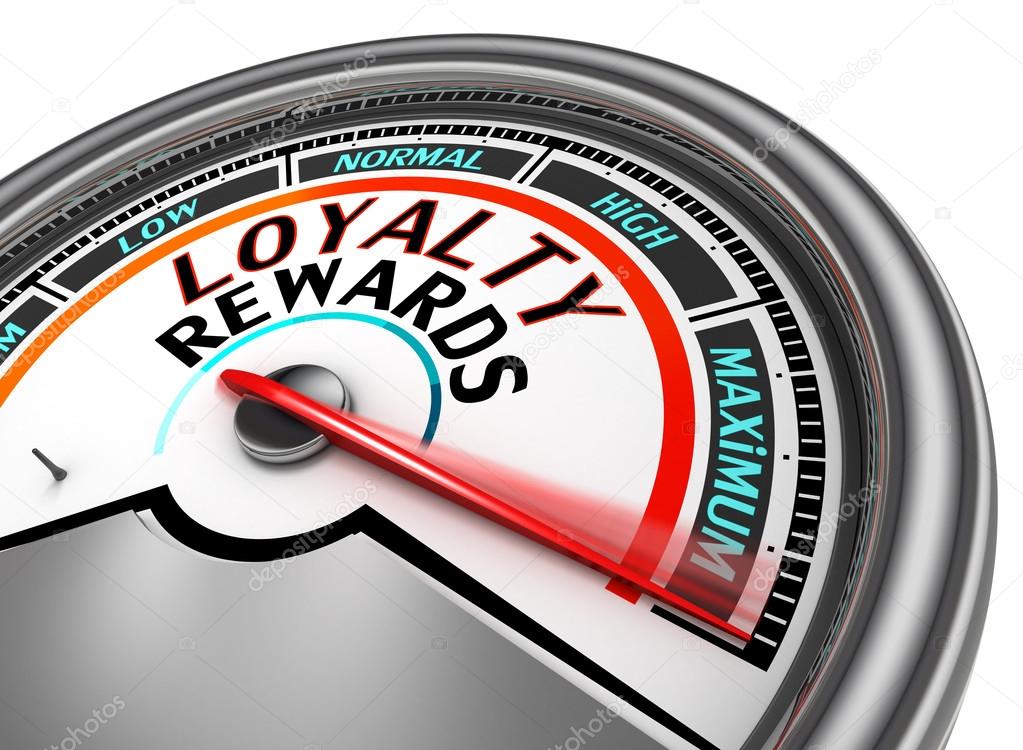 Loyalty rewards conceptual meter indicate maximum