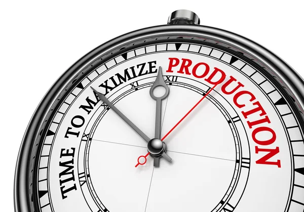 Dags att maximera produktionen konceptet klocka — Stockfoto