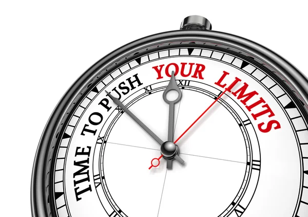 Time to push your limits concept clock — Stock Photo, Image