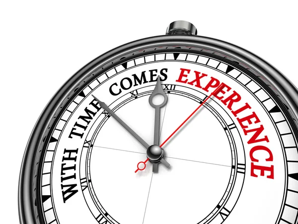 With time comes experience quote on concept clock Stock Picture