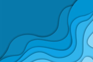 Soyut koyu ve açık mavi kağıt kesme arkaplanı