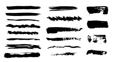 Siyah desenli fırça darbeleri koleksiyonu