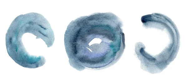 짙은 감촉을 가진 푸른 물색 얼룩들 — 스톡 사진