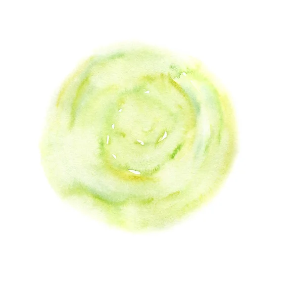 Aquarelle abstraite cercle jaune et vert lâche — Photo