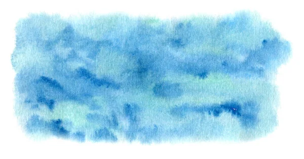 Jasny teksturowany niebieski i turkusowy akwarela blob — Zdjęcie stockowe