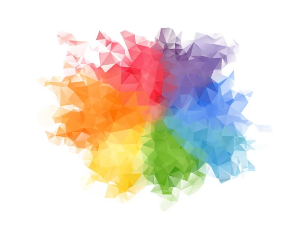 Cor do arco-íris brilhante mancha arredondada poligonal — Vetor de Stock