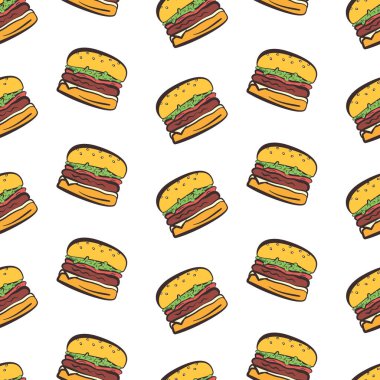 Renkli çizgili hamburgerler.
