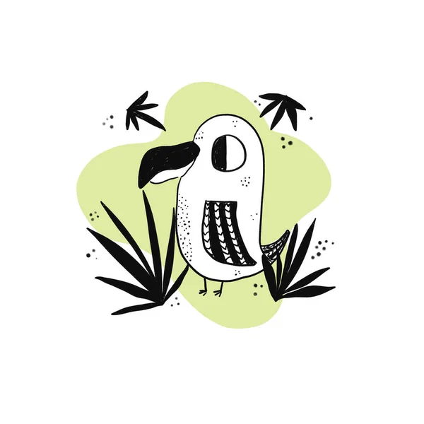 Cute szkic strony narysowane tukan ilustracja — Zdjęcie stockowe