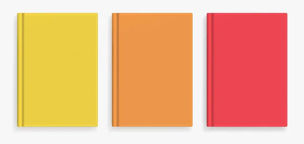 Cores quentes vetores mockups capa de livro realista — Vetor de Stock