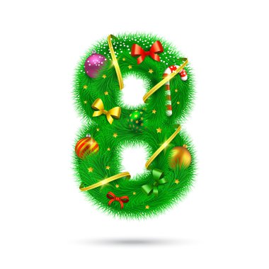 Köknar ağacı dekoratif numarası.