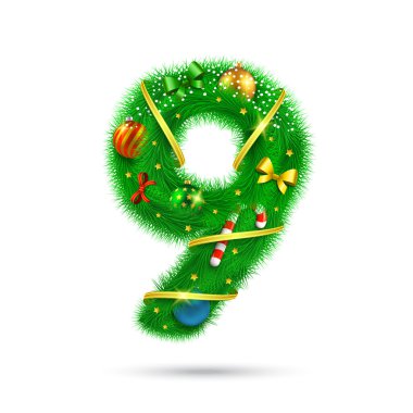 Köknar ağacı dekoratif numarası.