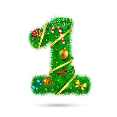 Köknar ağacı dekoratif numarası.