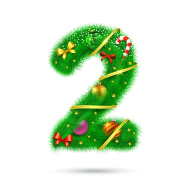 Köknar ağacı dekoratif numarası.