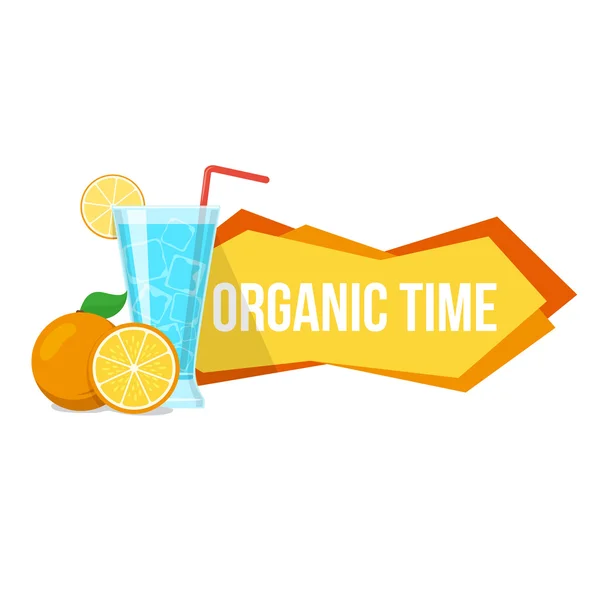 Cocktail et oranges avec texte . — Image vectorielle