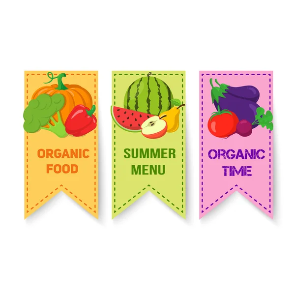 Φρούτα και λαχανικά φωτεινά σήματα. — Διανυσματικό Αρχείο