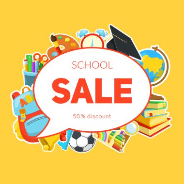 Okul malzemeleri ve satış metin bloğu.