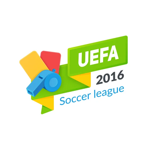 Uefa euro 2016 plakette isoliert auf weiß. — Stockvektor